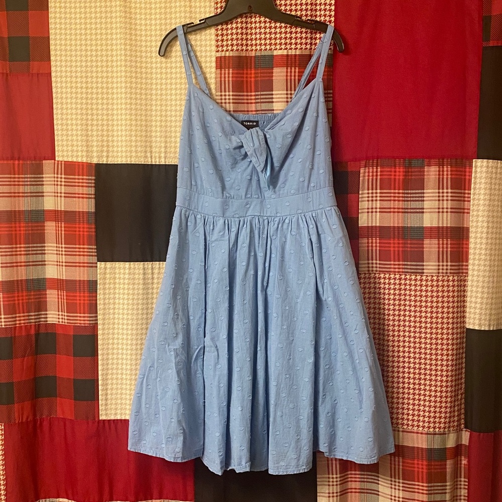Torrid Light Blue Smocked Top - Picture 4 of 6